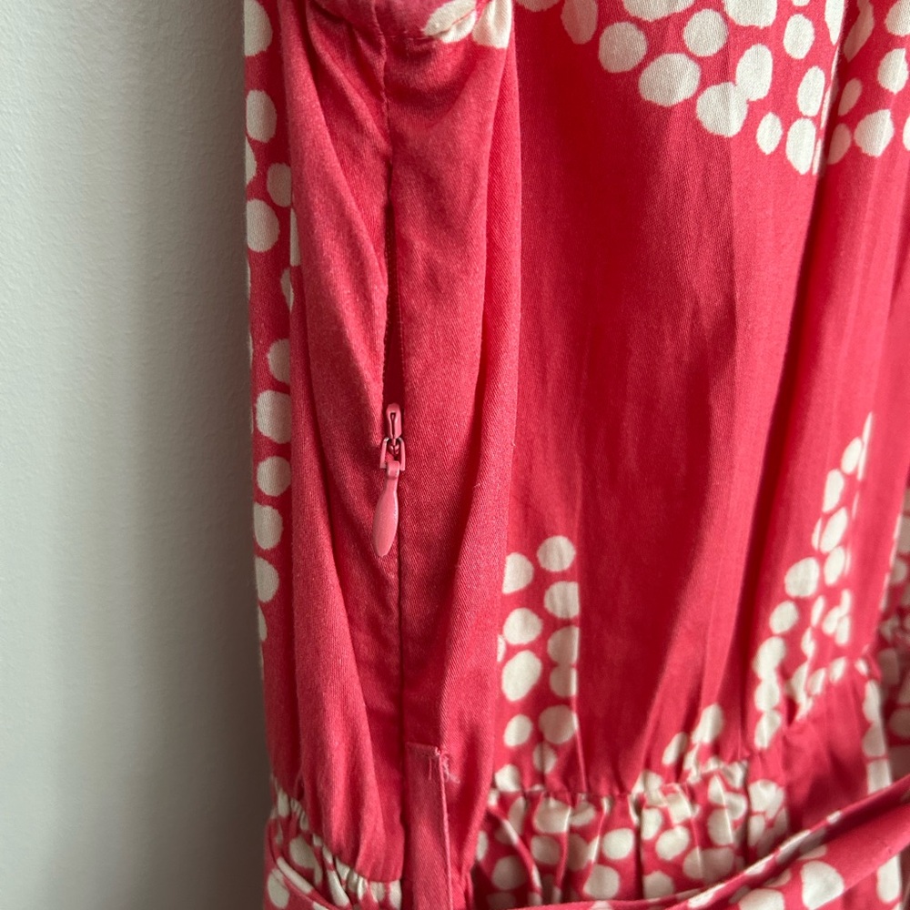 Verb Coral Tiered Ruffle Mini Dress Medium Boho Cotton Tie Waist - Picture 5 of 8